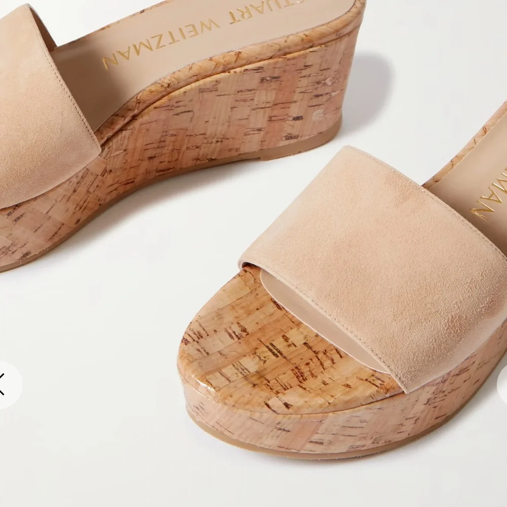 STUART WEITZMAN Summer Suede Wedge Sandals In Neutral Size US 9.5 $ 375